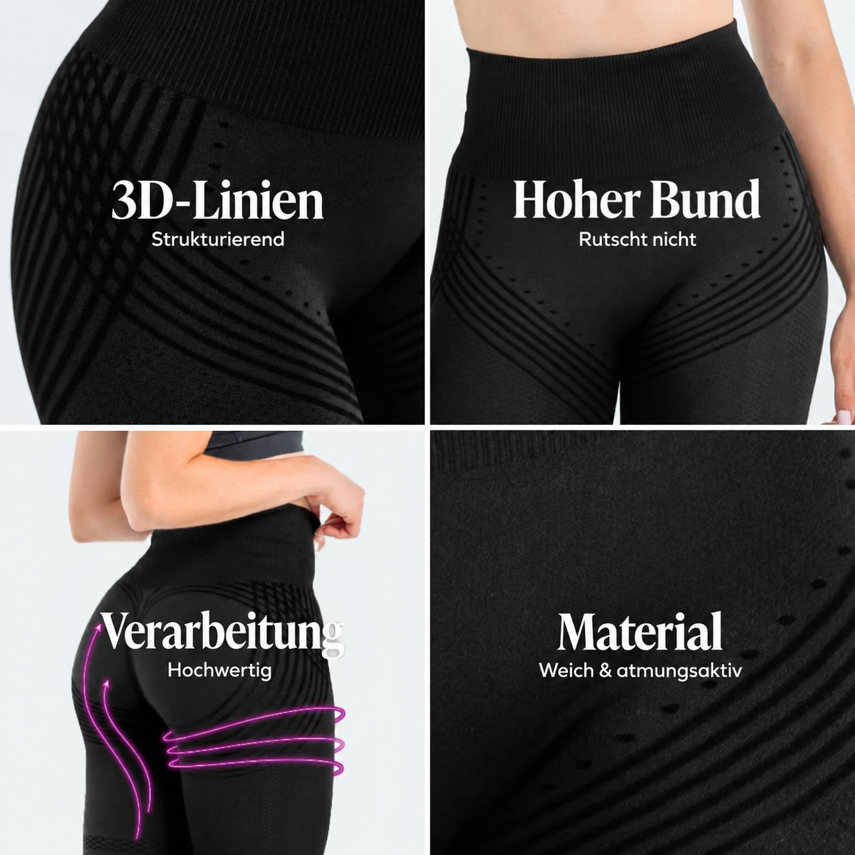 Sveltiva™ ContourFit - 3D-gestrickte Konturleggings mit hohem Bund