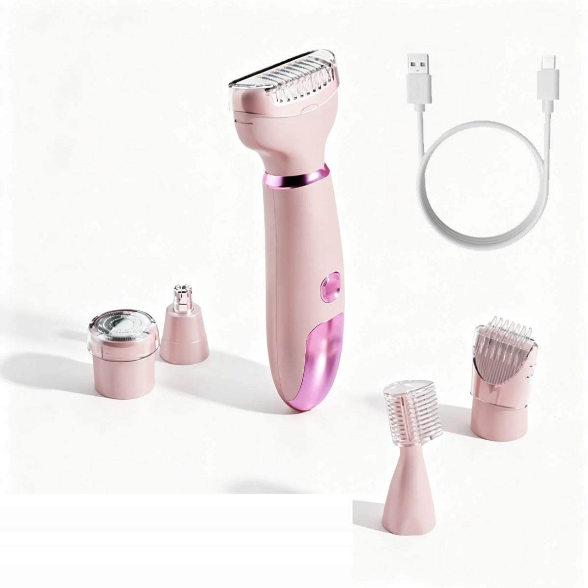 Silkara 5-in-1 roze met alle opzetstukken